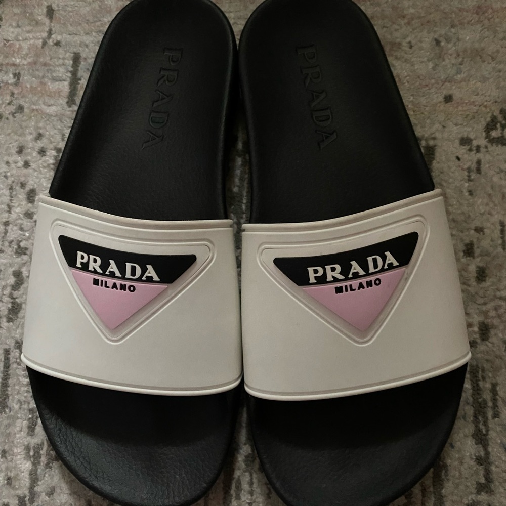Prada rubber pool slide sandals